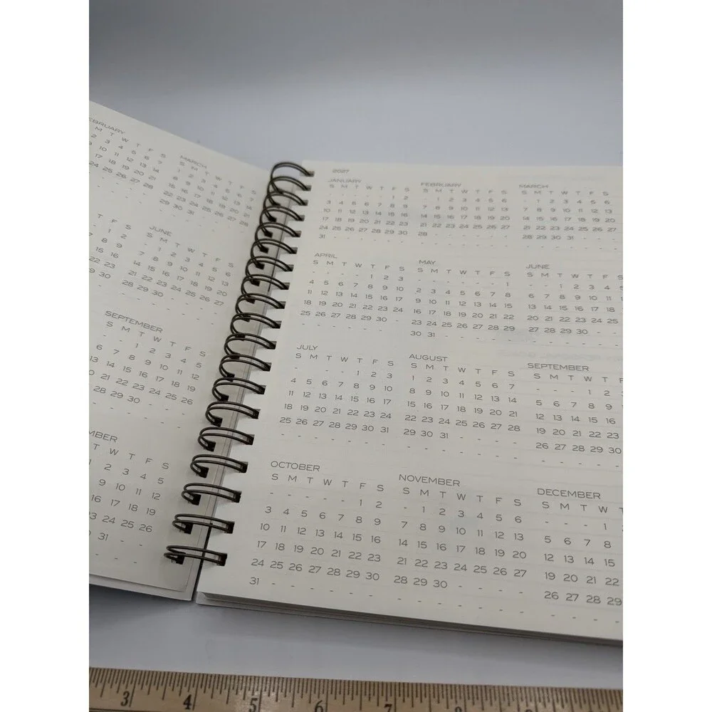 Anecdote Daily Planner Undated Calendar Start Anytime Green Spiral Lays Flat New